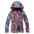 Women's Waterproof Colorful Print Warm Insulated Ski Jackets Winter Coat